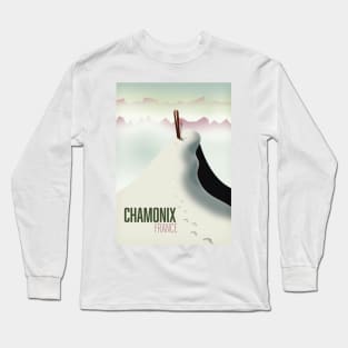 Chamonix france ski travel poster. Long Sleeve T-Shirt